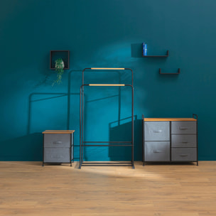 Rangement 5 tiroirs tissu Gris anthracite