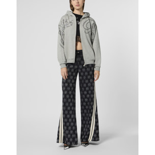 PHILIPP PLEIN Chenille Zip Hoodie Spray Strass