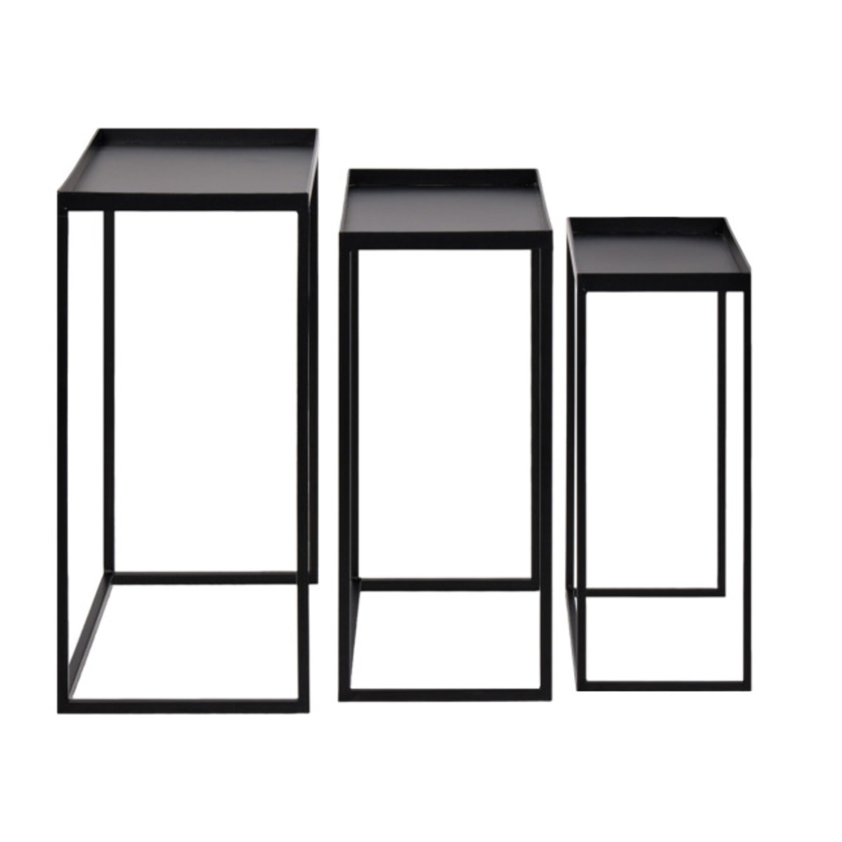 Tables gigognes par 3 modernes en métal noir - VERONE
