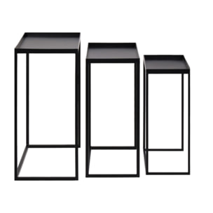 Tables gigognes par 3 modernes en métal noir - VERONE
