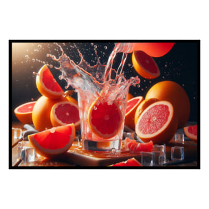 Affiche agrumes cocktail affiche encadrée Affiche + cadre en métal - Noir