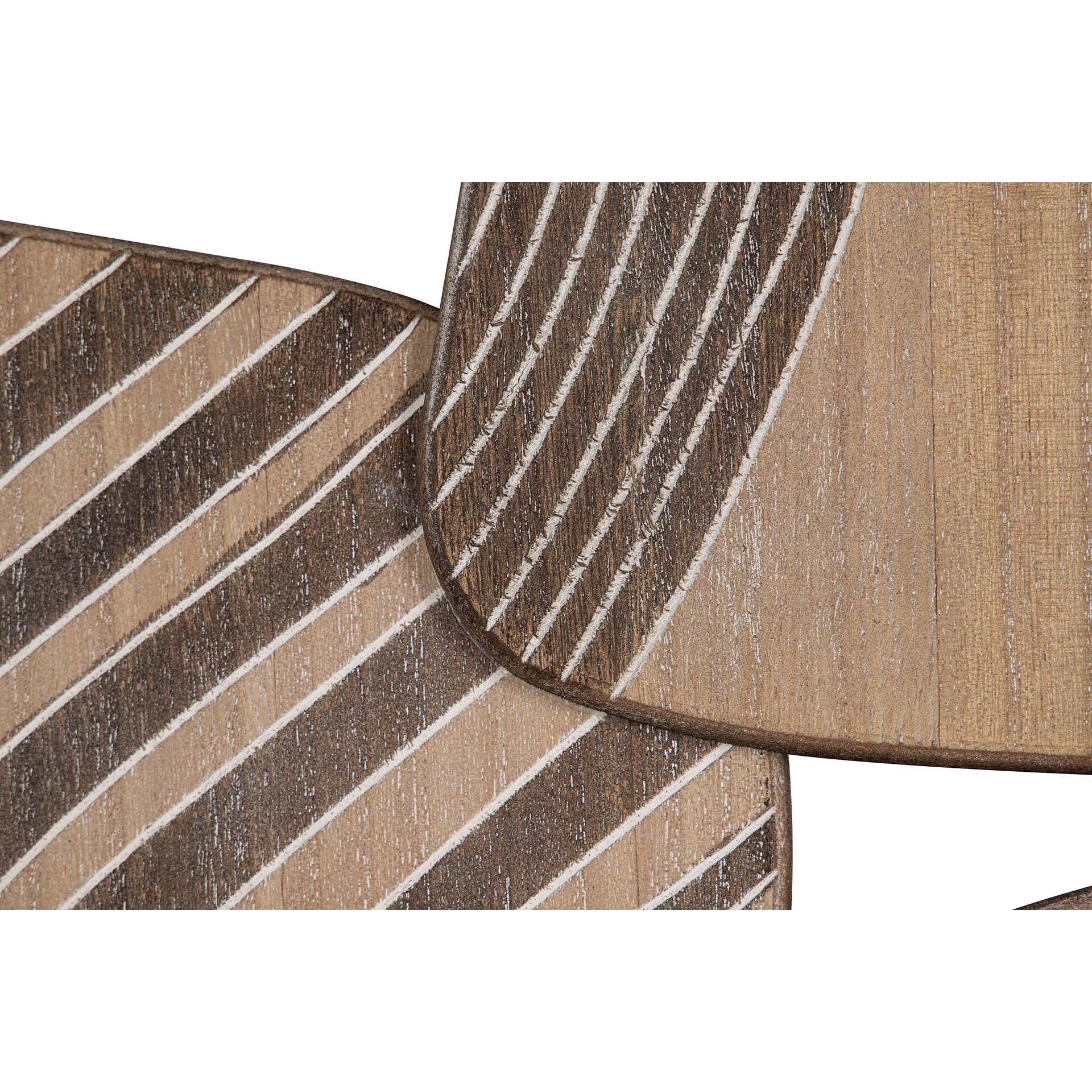Adorno Pared Metal Beige Marrón 128x4x53 Cm