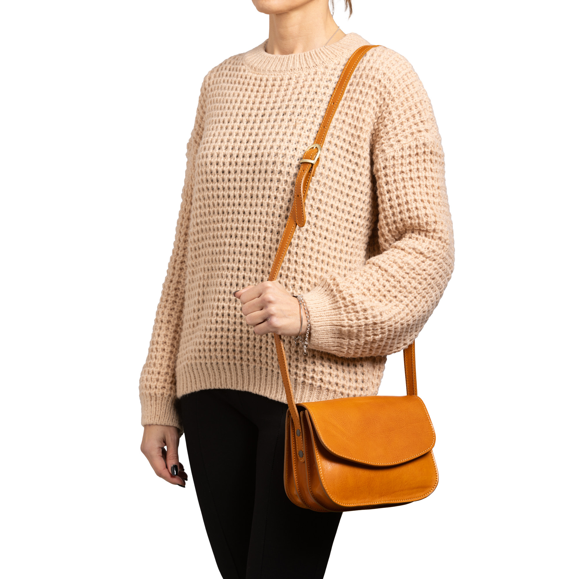 Borsa a tracolla  da donna In Vera pelle Made in Italy 22x16x9,5 cm