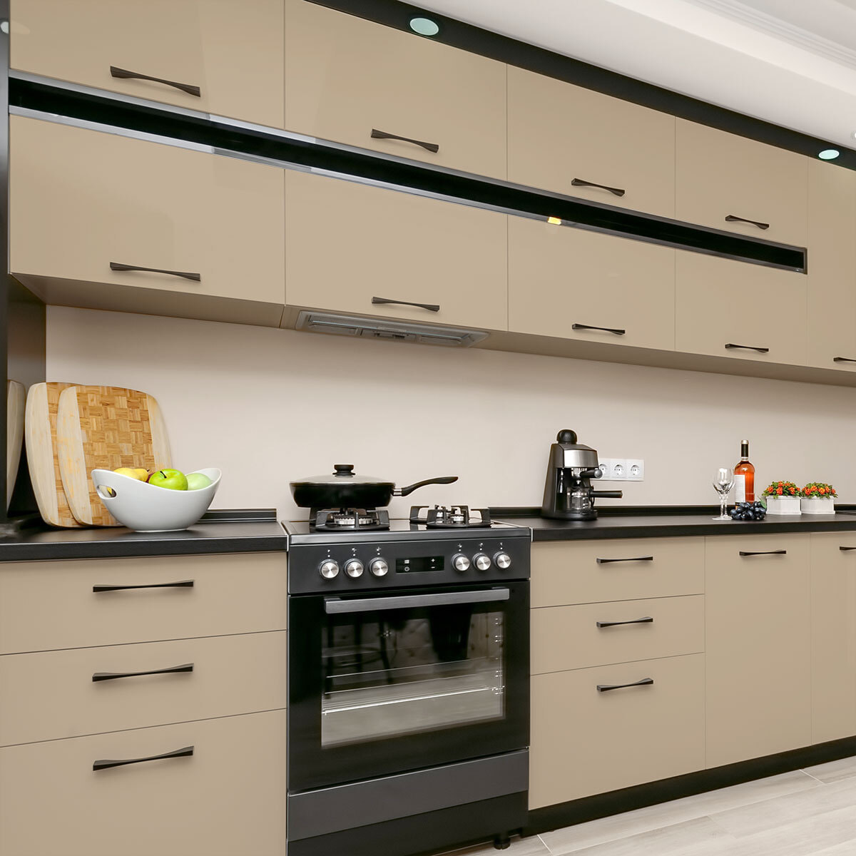 Rouleau adhésif décoratif Vinyle au Mètre - Taupe - Sticker Lavable Imperméable Mur Cuisine Meubles