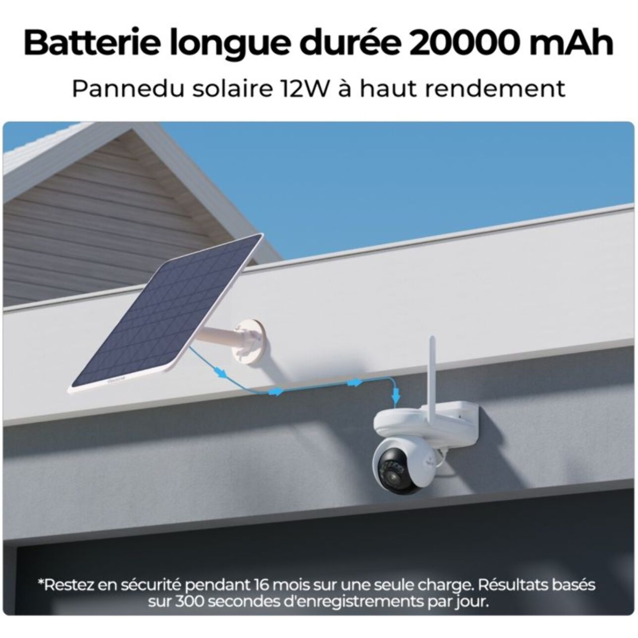 Caméra de surveillance REOLINK B660 + panneau solaire Blanc