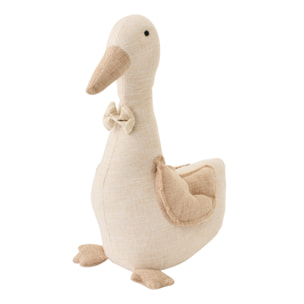 J-Line Cale-porte Canard + Noeud Papillon - polyester - beige