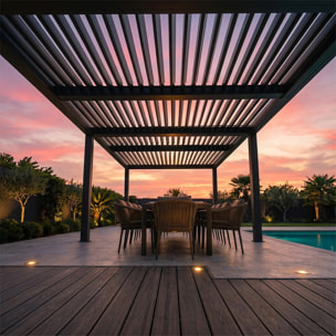 Pergola bioclimatique double 3x6 m noire ALIKI