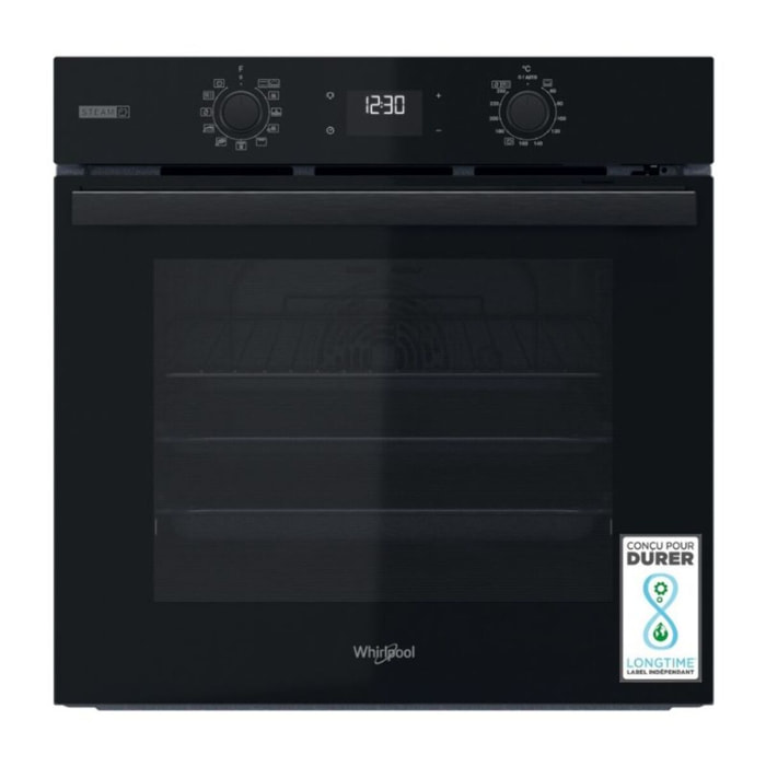 Four encastrable WHIRLPOOL OMSR58RU0B - Pyrolyse, Ajout Vapeur Gentle Steam, Noir Mat