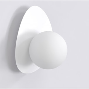 Lampada a parete OVO in acciaio bianco