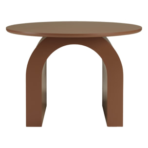 AGATHE - Table basse ronde en bois laqué terracotta D60cm