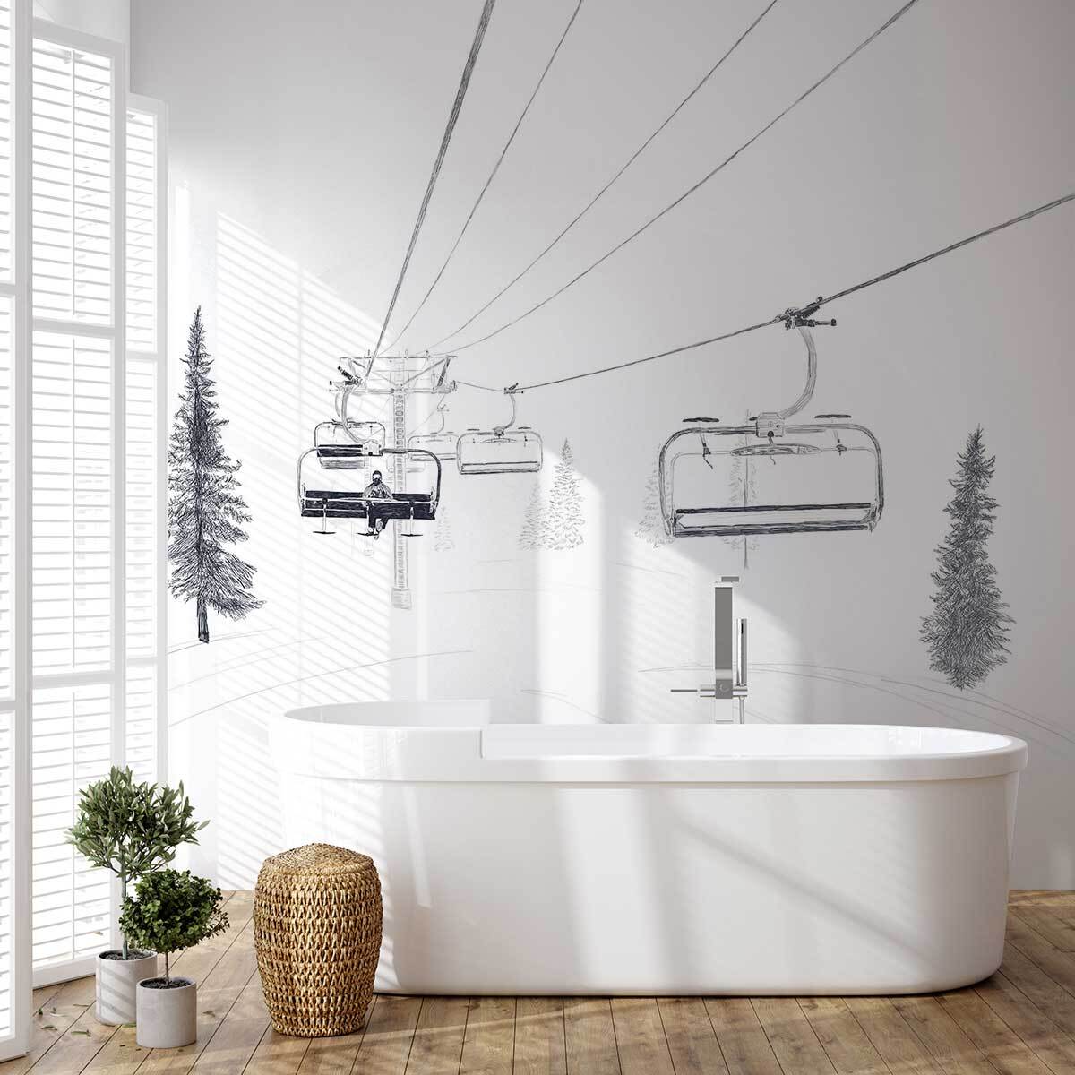 Papier peint télésiege Intissé