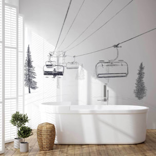 Papier peint télésiege Intissé