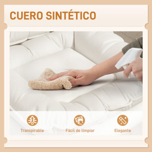 Silla de Oficina Piernas Cruzadas, Silla de Escritorio sin Brazos con Asiento Ancho, Ruedas, Altura Ajustable, Doble Acolchado, Giratoria, Función Basculante, Tapizada en PU, Gris Claro