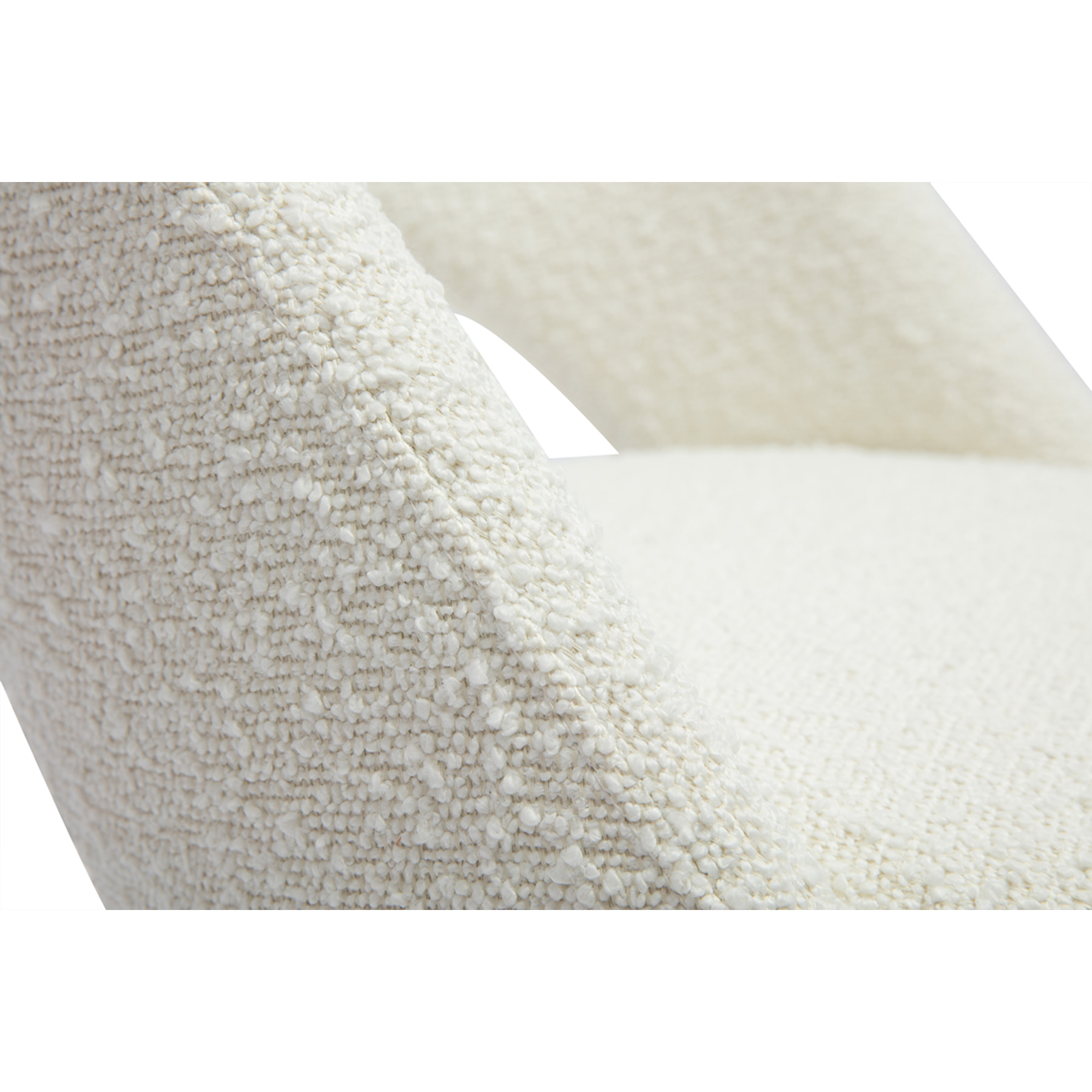 Chaises design en tissu effet laine bouclée blanc et métal noir (lot de 2) COSETTE