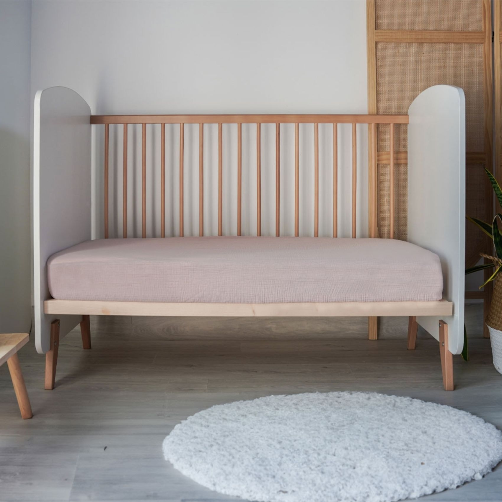 Drap housse coton certifié Oeko tex - Vieux rose