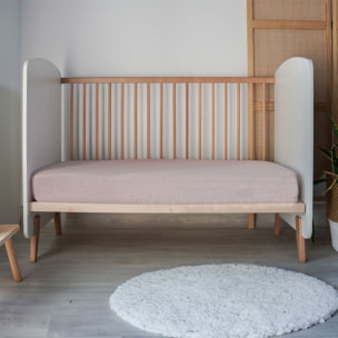 Drap housse coton certifié Oeko tex - Vieux rose