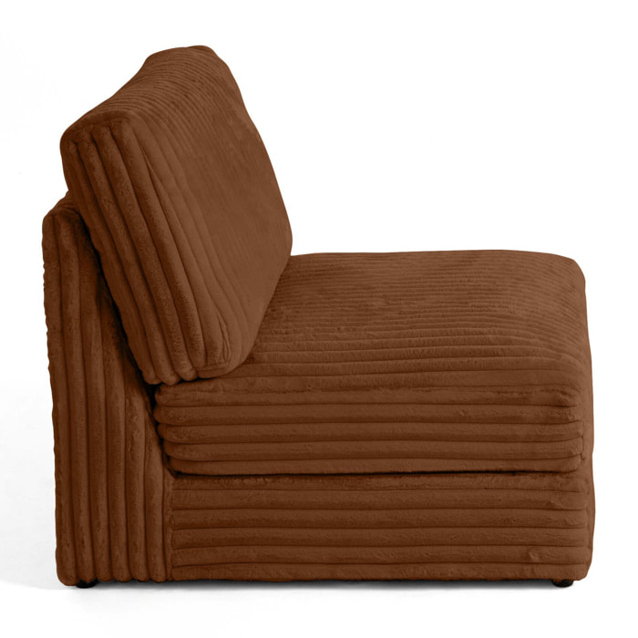 Jasper - module d'assise - en fausse fourrure côtelée - Rouille