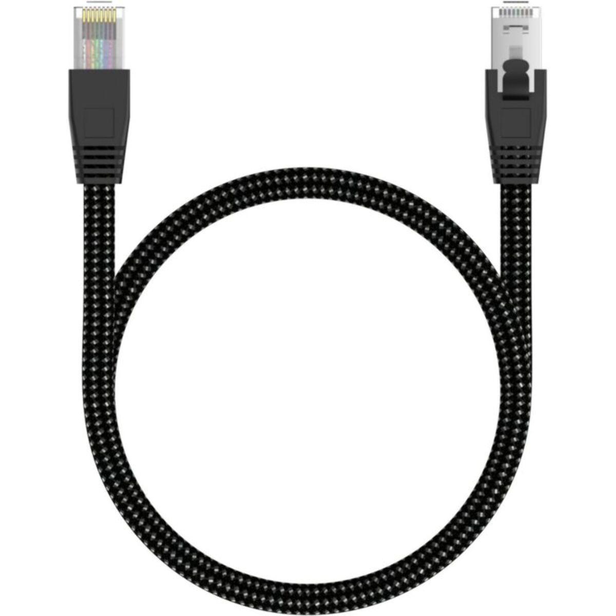 Câble Ethernet ADEQWAT RJ45 1M Droit CAT8 noir