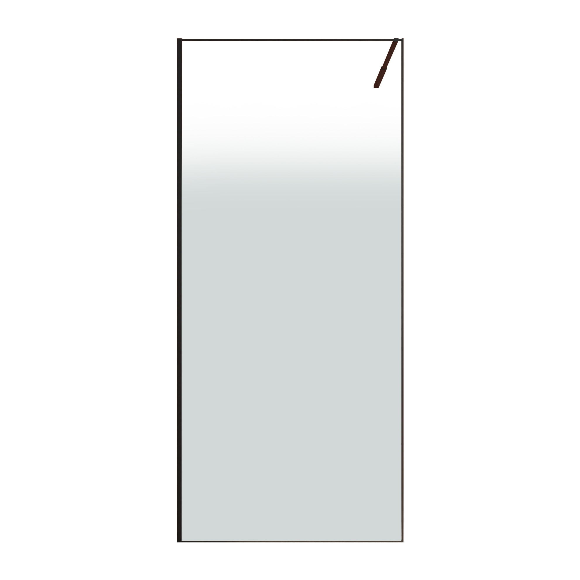 Paroi de douche 90x200cm - Verre degrade blanc effet brume - Encadrement noir mat - NEPHELIE