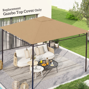 Toile de rechange pour pavillon tonnelle tente 3 x 3 m polyester haute densité 180 g/m² revêtement PA anti-UV beige