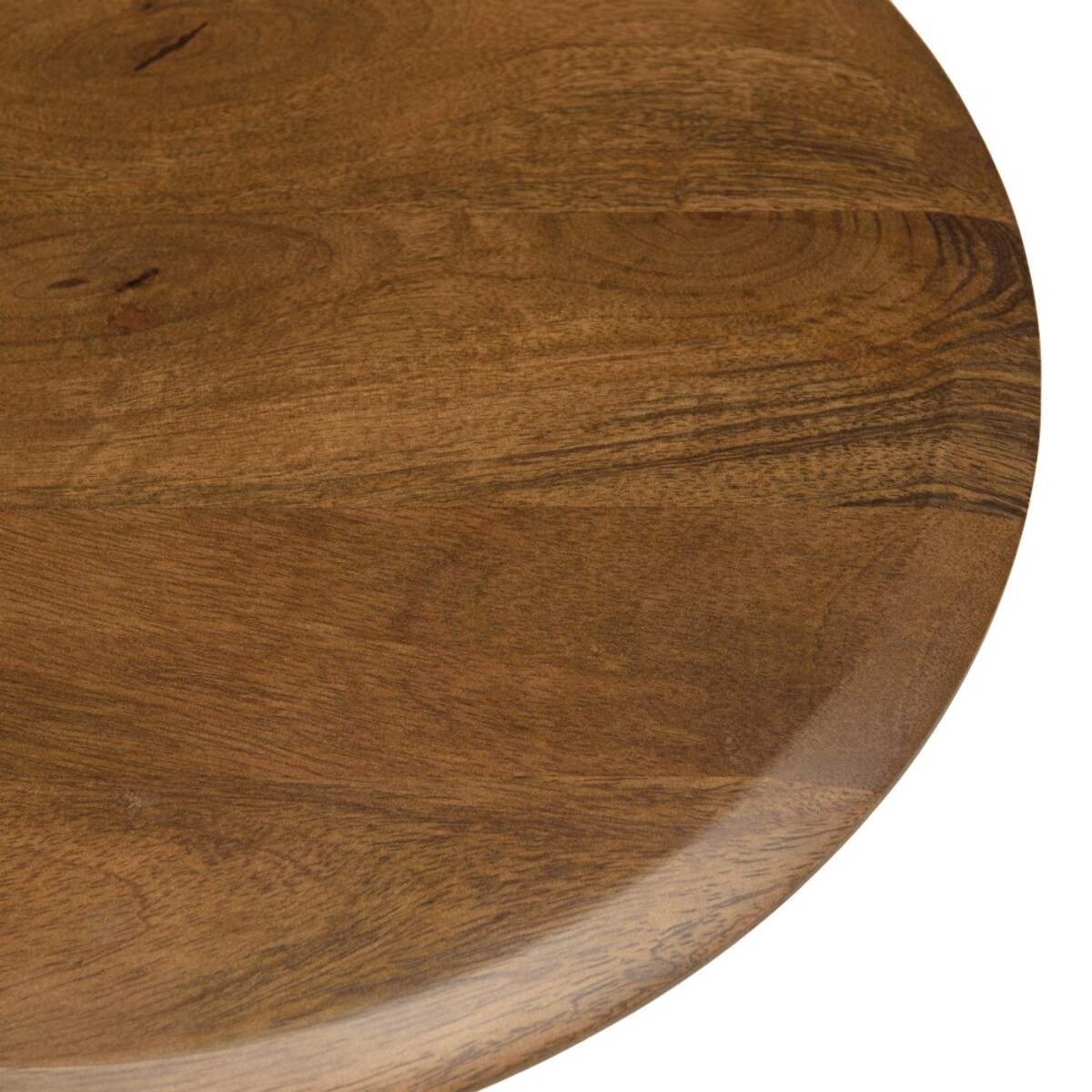 JAMES - Table d'appoint 40x40cm plateau en manguier pied métal ivoire JAMES