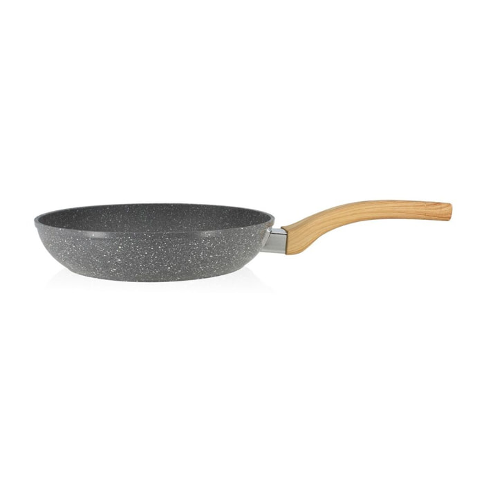 Poêle en aluminium effet pierre 24cm - tous feux CANNELLE