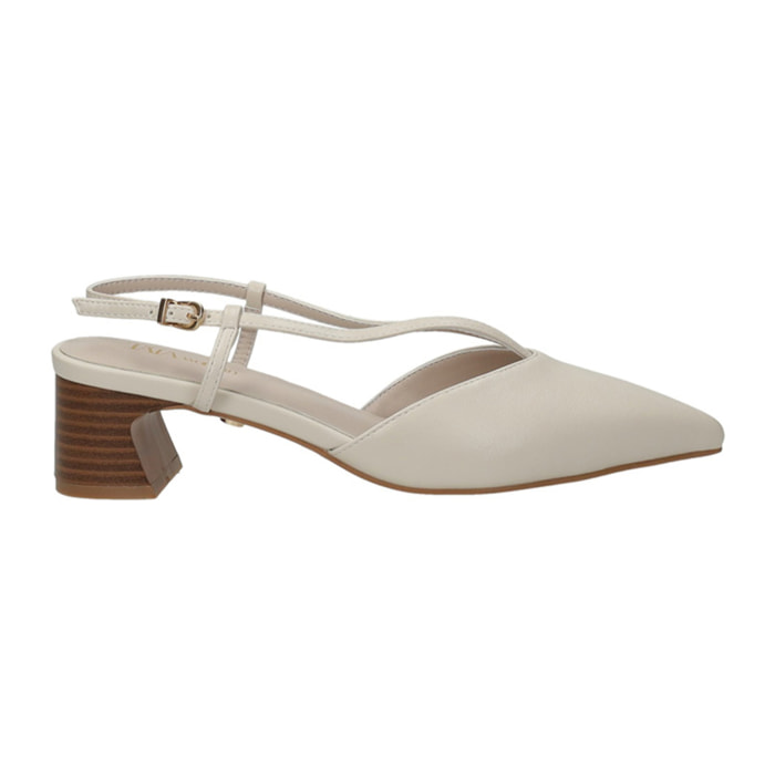 Décolleté sling back Donna Tata Italia Bianco