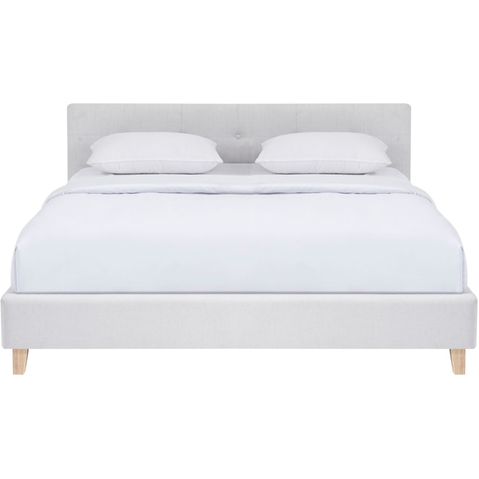 Lit avec tête de lit en tissu - MILO