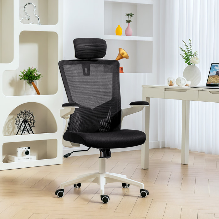 Chaise de bureau manager ergonomique réglable accousoirs relevables noir