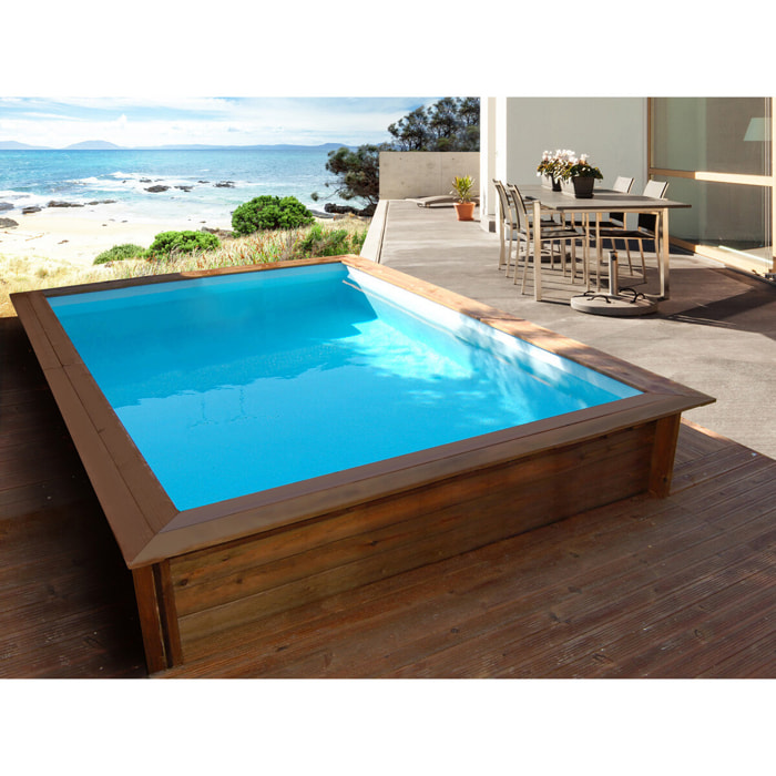 Piscine bois rectangle " Toledo "- 3.20 x 2.20 x 0.71 m