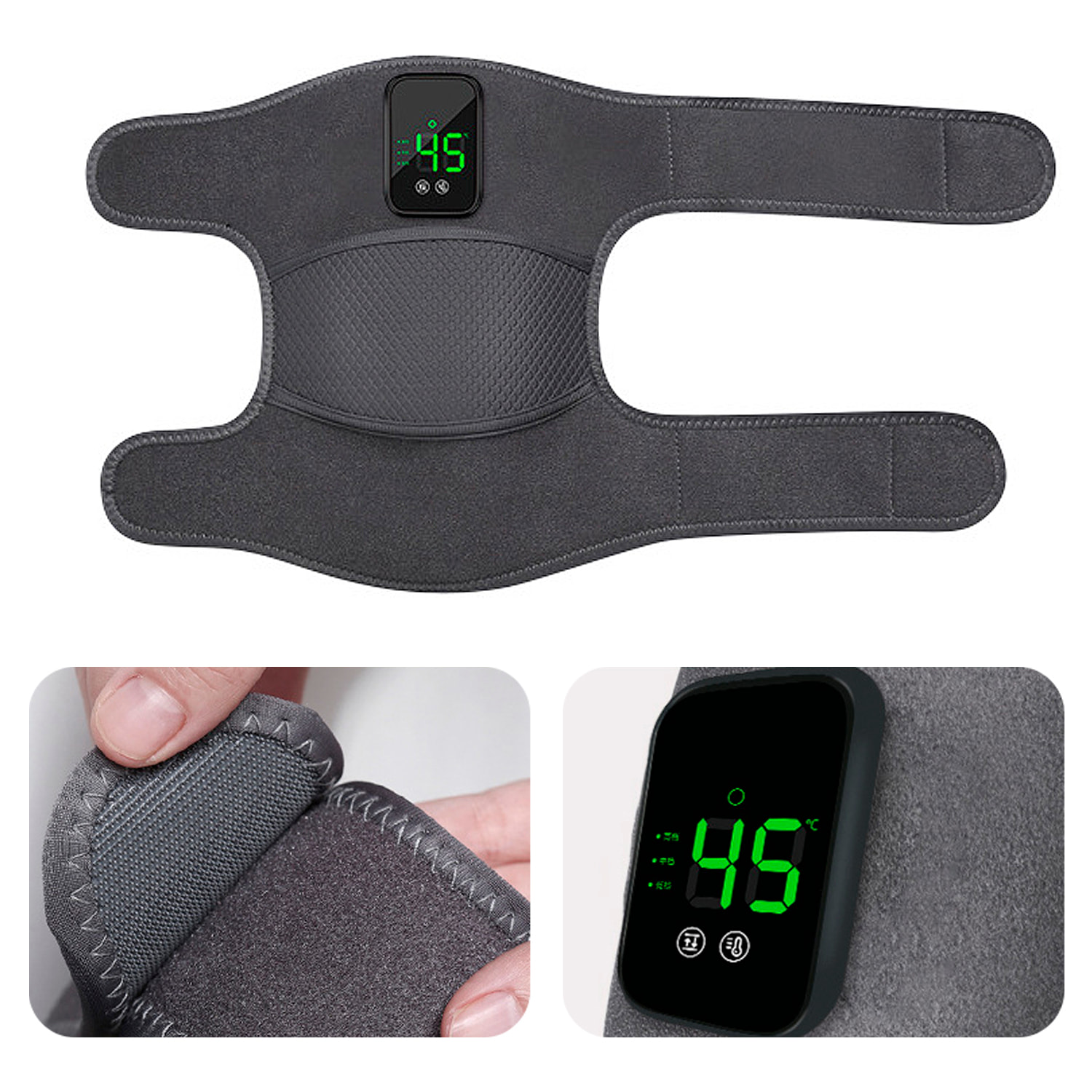 Massaggiatore per ginocchia wireless con 5 livelli di temperatura e 3 impostazioni di velocità.