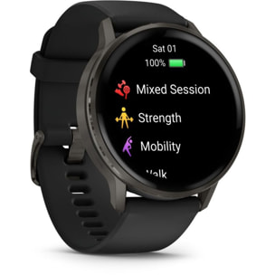 Montre sport GARMIN Venu 4 Noir/Gris Silicone noir 45mm