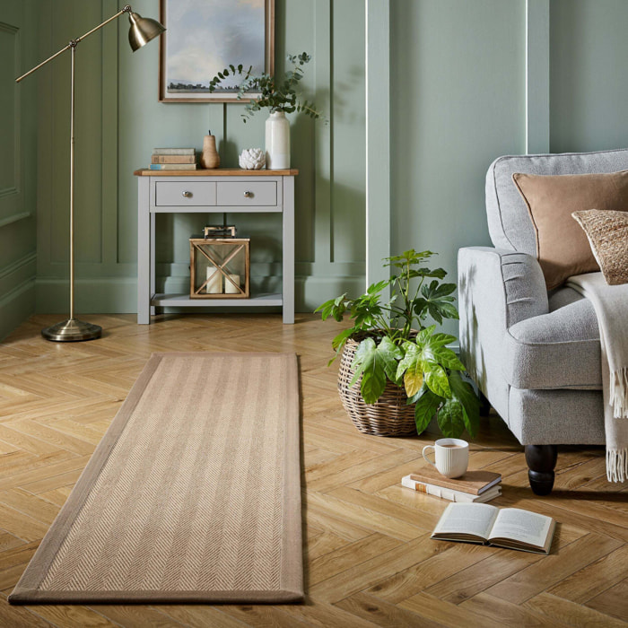 Tapis en jute antiderapant de couloir KIRA