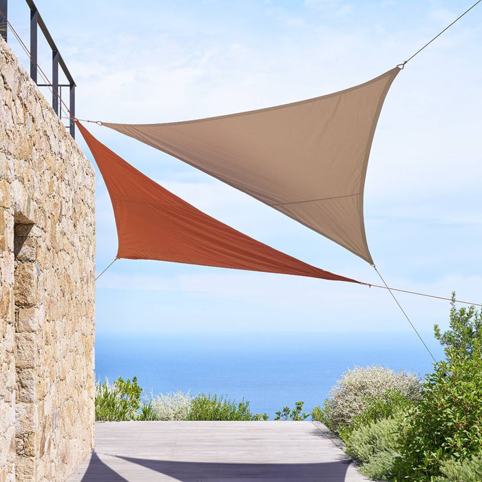 Voile d'ombrage Elyora 3x3x3m café