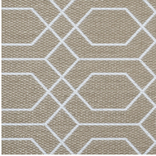 Alfombra de vinilo tejido LEBLON blanca con geometría Scandi