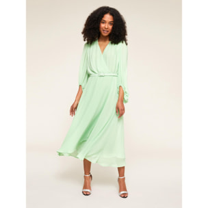 Motivi - Vestido midi cruzado - Green Water