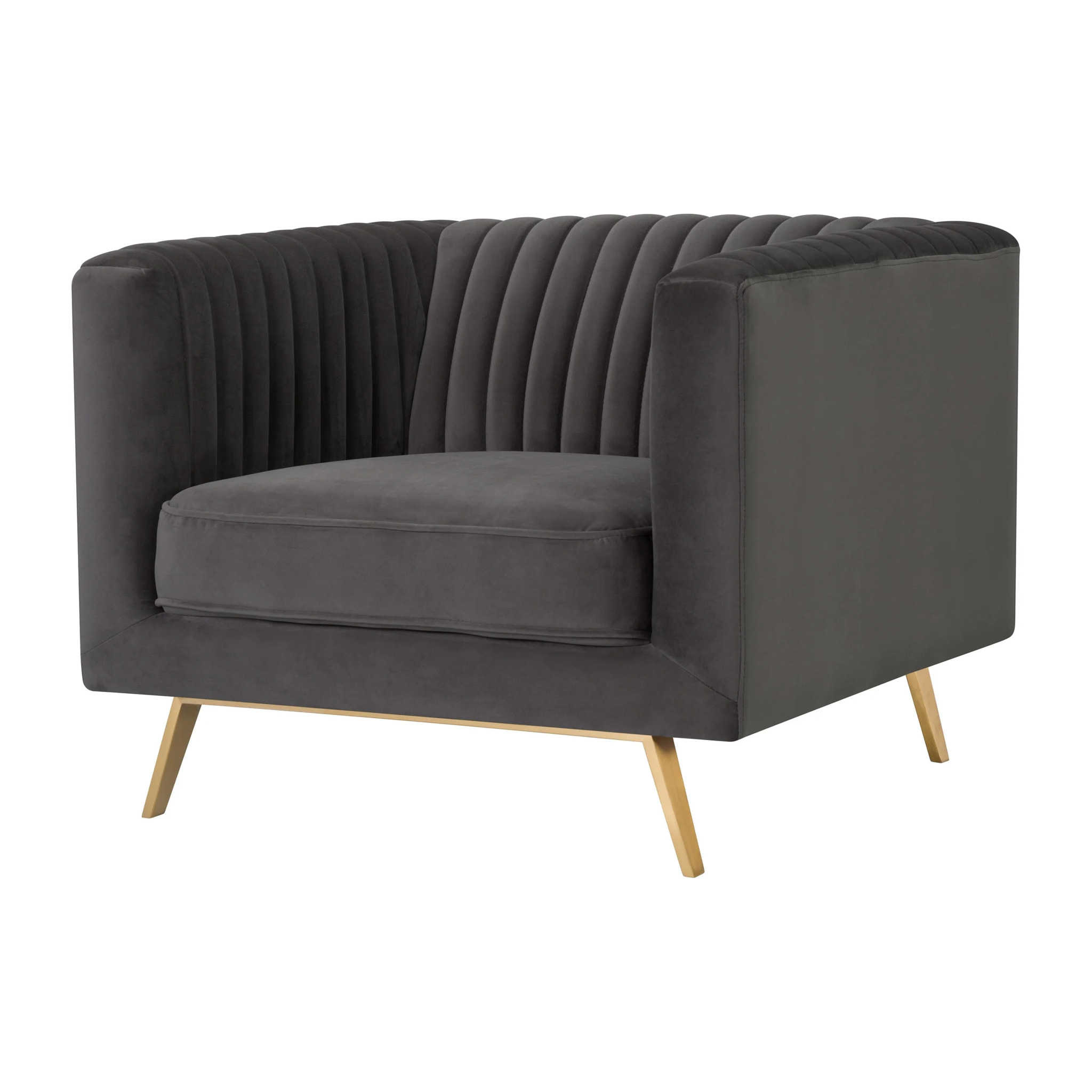 Fauteuil en velours gris - Gatsby