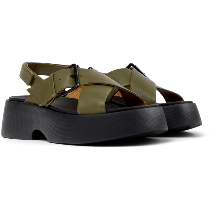 Sandalias - CAMPER Tasha - Verde - Cuero liso