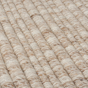 Tapis en laine côtelée à franges RENE