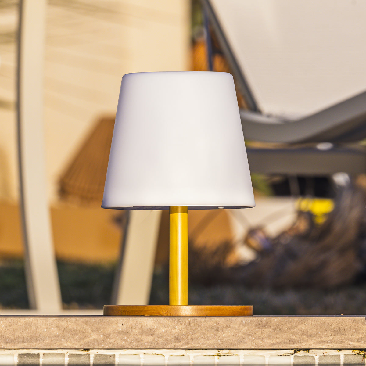 Lot de 2 lampes de table sans fil rechargeables USB effet bois LED blanc chaud dimmable 2x STANDY MINI WOOD H25cm