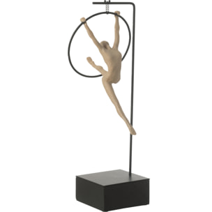 J-Line décoration Gymnaste Cerceau Beta - polyrésine - beige/noir