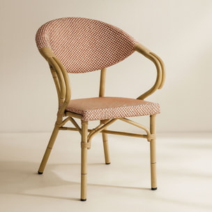 Lot de 2 fauteuils de table en textilène rouge AMALFI