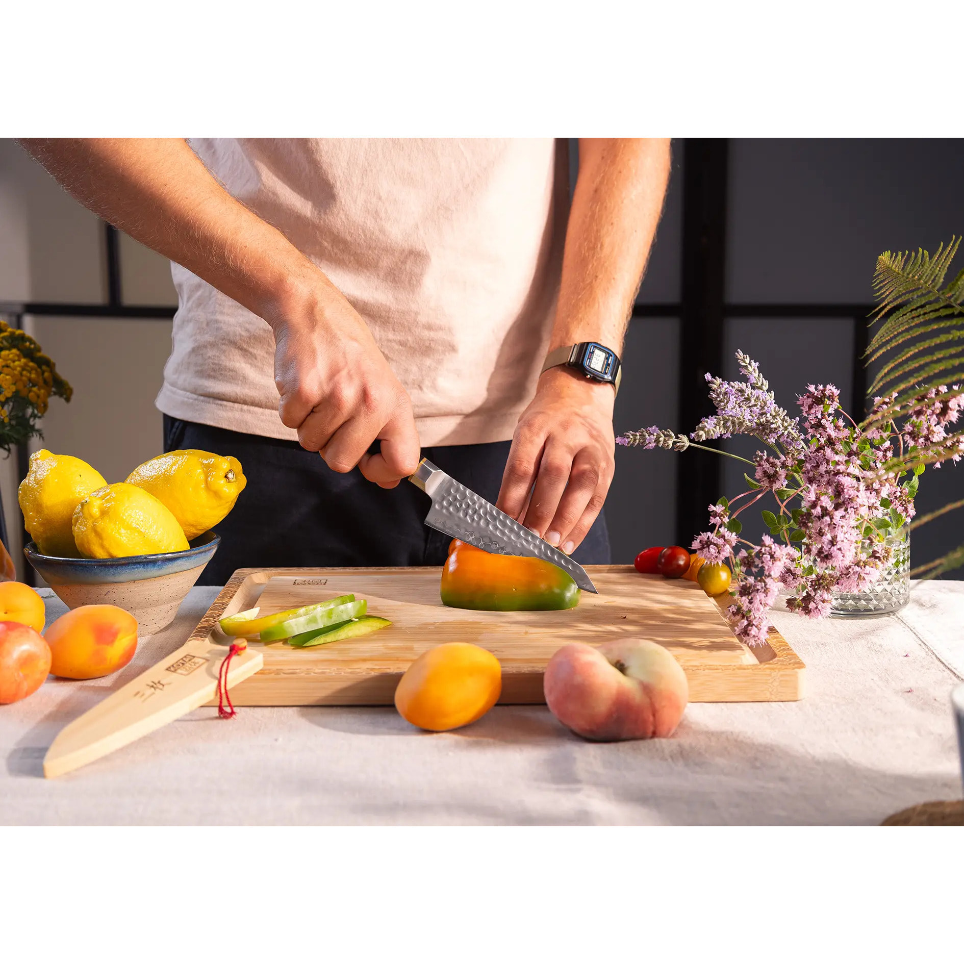 Cuchillo Universal Petty Bunka | Hoja de 135 mm | Acero Inoxidable Japonés San-Mai