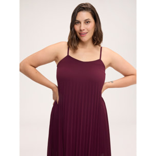 Fiorella Rubino - Vestito lungo in georgette plissé - Bordeaux