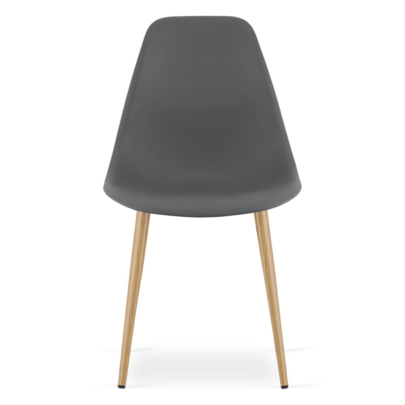 Sedia scandinava WAT grigio scuro con gambe effetto legno