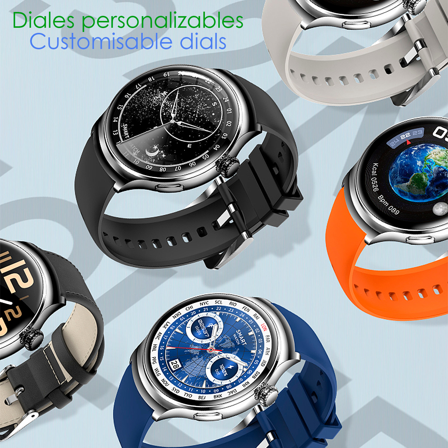 Smartwatch Z93 Pro con pantalla AMOLED, monitor de salud, modos deportivos, temperatura corporal y llamadas bluetooth.