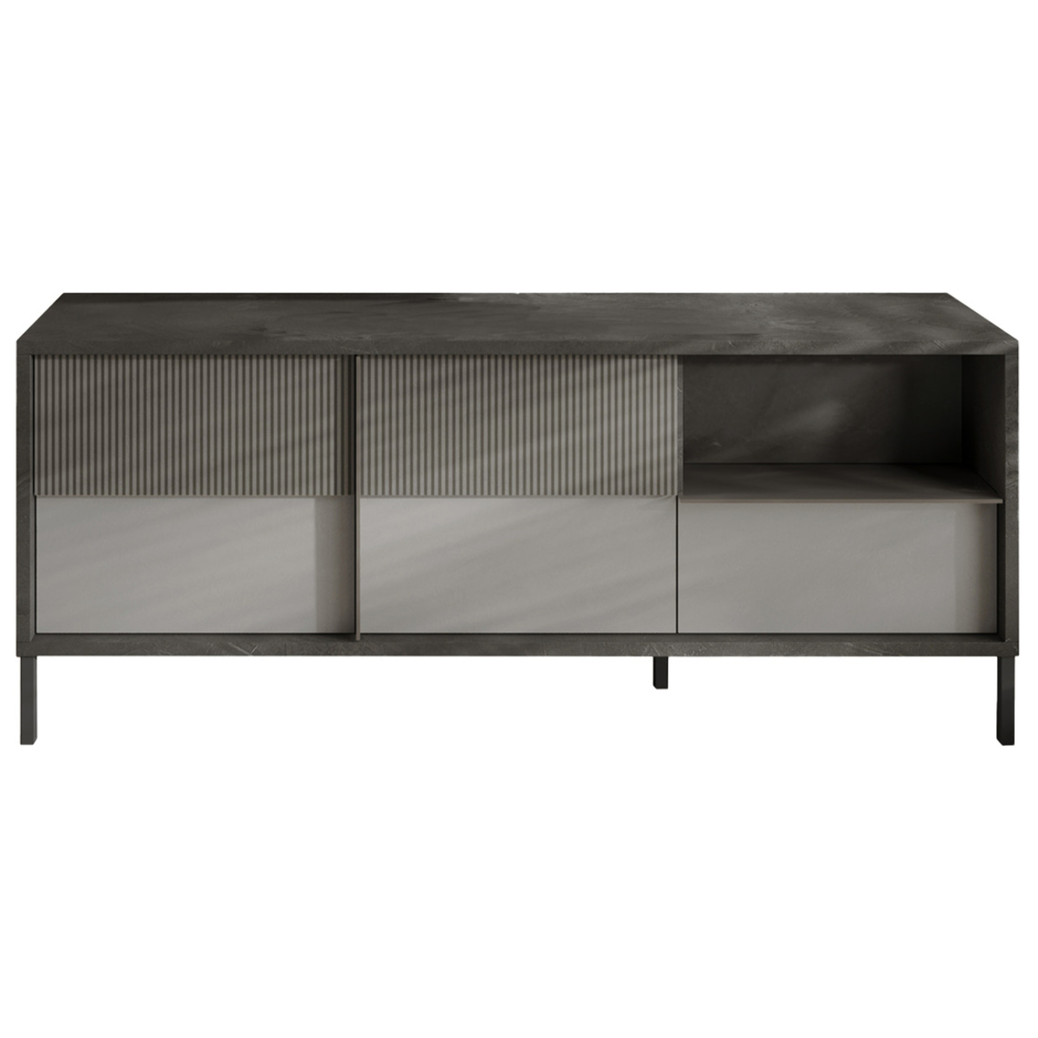 Jules - meuble tv - 2 portes et 1 tiroir - 156 cm - Gris