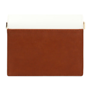 Bolso con correa de hombro blanco y marrón