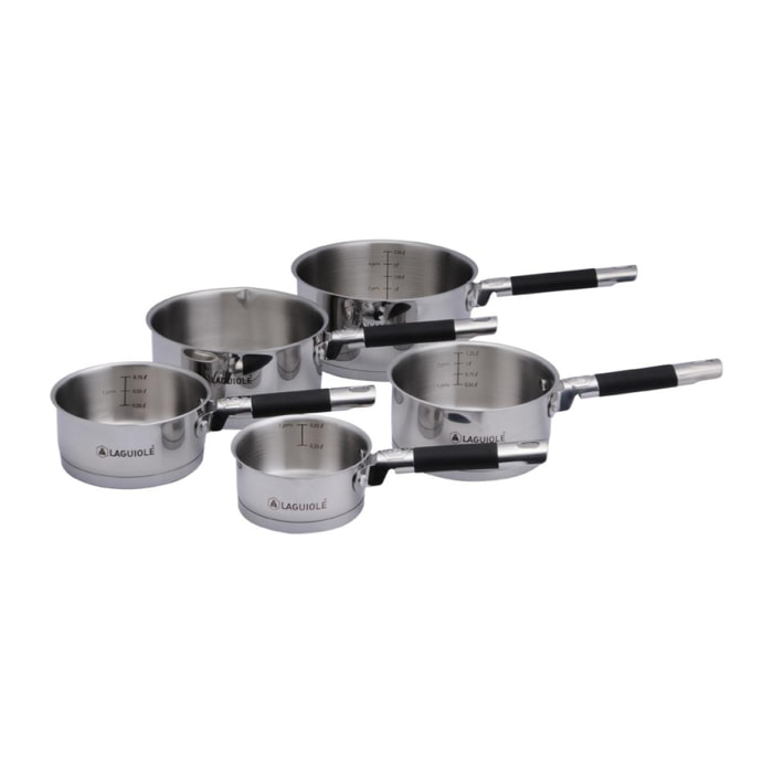 Set de 5 casseroles inox 12    - "Classique"