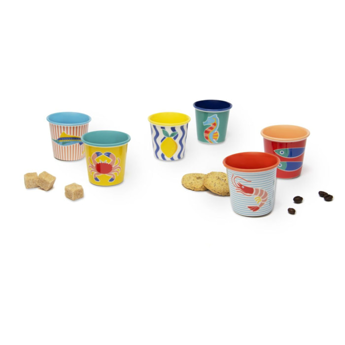 Set 6 Bicchierini Caffè Excelsa – Corfù, New Bone China Multicolore